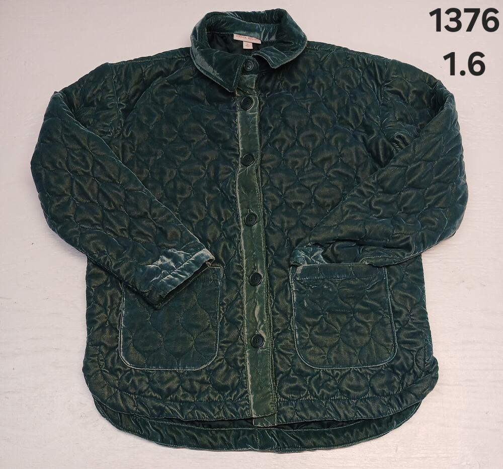 Knox Rose (Medium) Emerald Green Quilted Button Jacket
